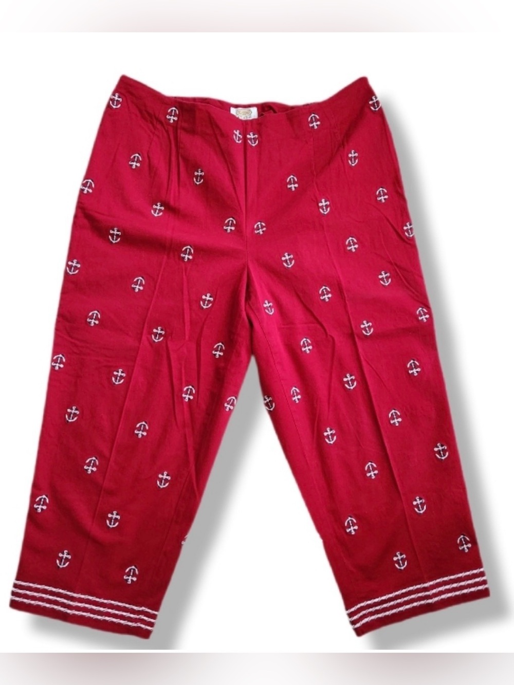 Talbots Embroidered Anchor Pants